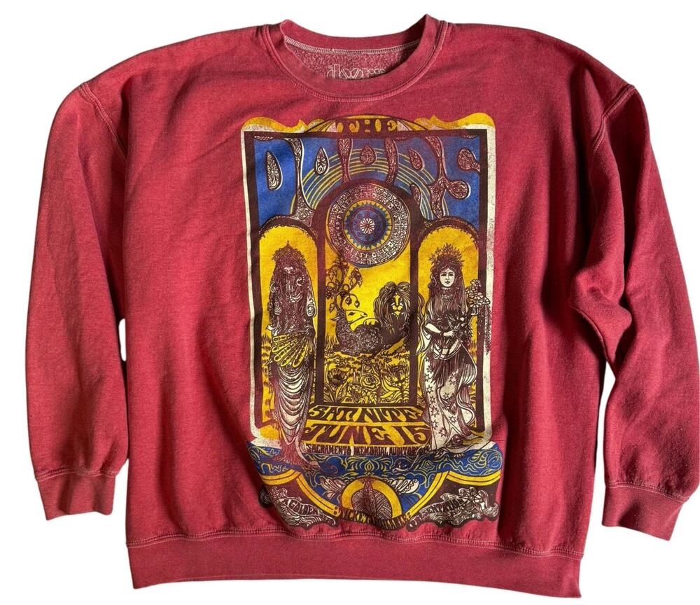 The Doors Pink Oversized Graphic Sweatshirt One Size Vintage Rock